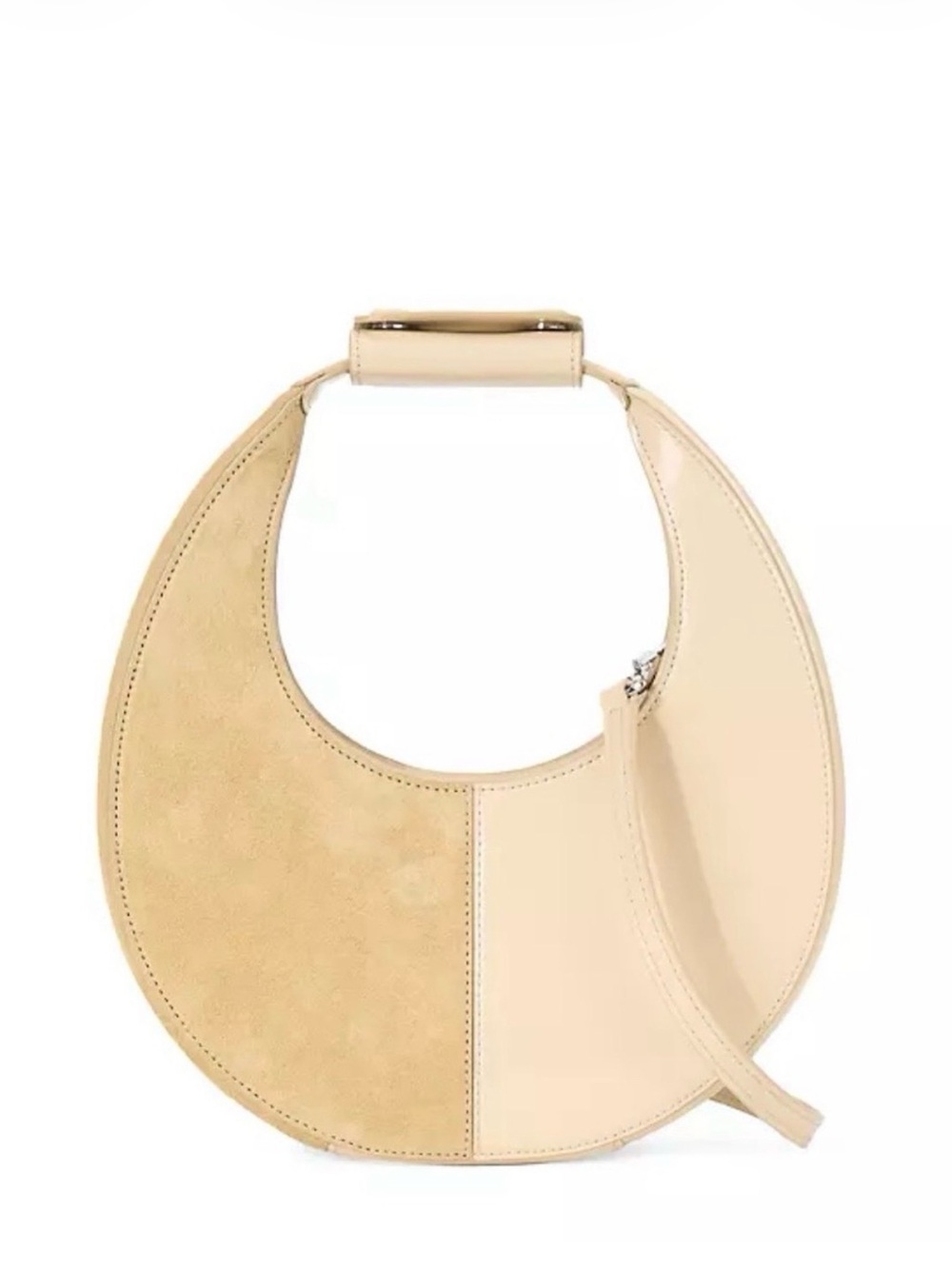 🔥NWT‼️STAUD 2-Tone Cream Moon Crescent Covertible Crossbody✨SOLD OUT IN STORES!